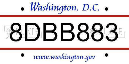 8DBB883 District Of Columbia License Plate