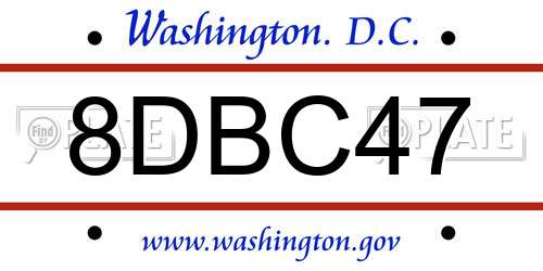 8DBC47 District Of Columbia License Plate