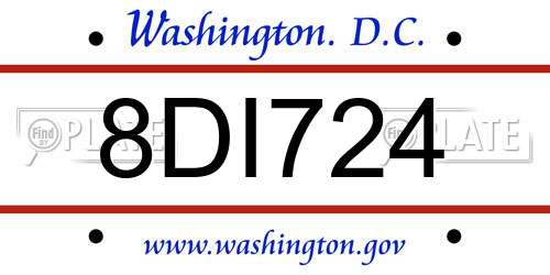 8DI724 District Of Columbia License Plate