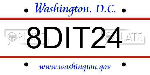 8DIT24 District Of Columbia License Plate