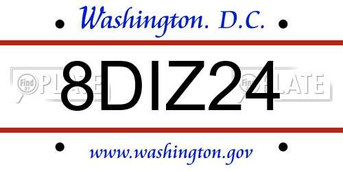 8DIZ24 District Of Columbia License Plate