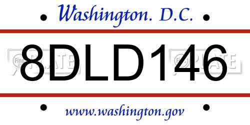 8DLD146 District Of Columbia License Plate