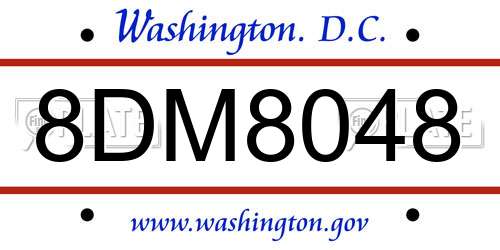 8DM8048 District Of Columbia License Plate