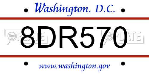 8DR570 District Of Columbia License Plate