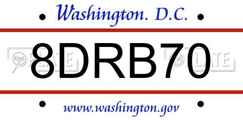 8DRB70 District Of Columbia License Plate