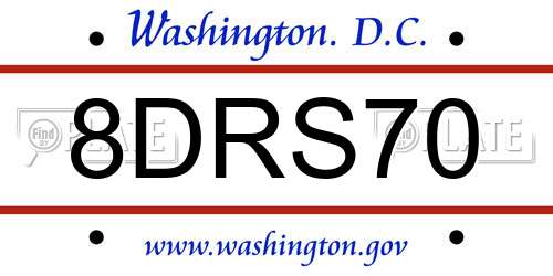 8DRS70 District Of Columbia License Plate