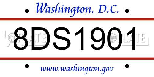 8DS1901 District Of Columbia License Plate