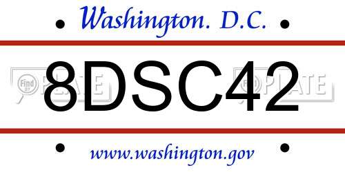 8DSC42 District Of Columbia License Plate