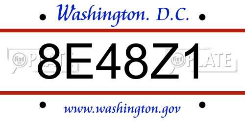 8E48Z1 District Of Columbia License Plate