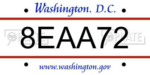 8EAA72 District Of Columbia License Plate
