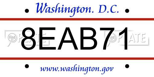 8EAB71 District Of Columbia License Plate