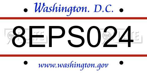 8EPS024 District Of Columbia License Plate