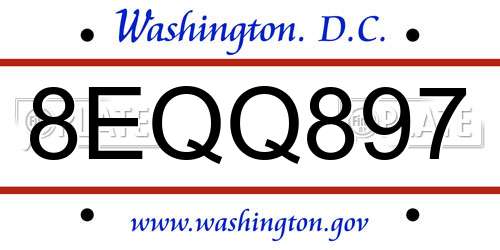 8EQQ897 District Of Columbia License Plate