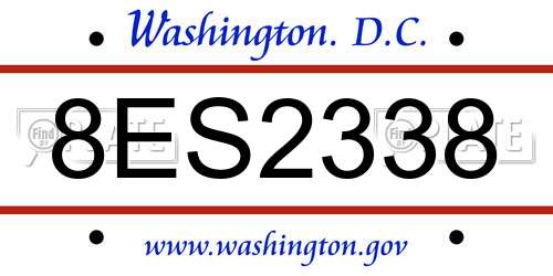 8ES2338 District Of Columbia License Plate