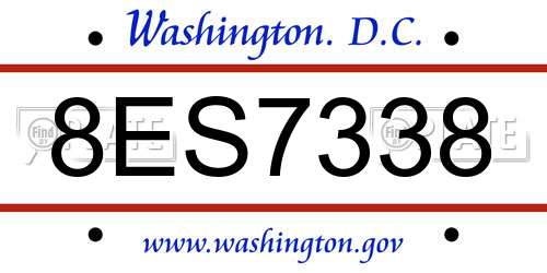 8ES7338 District Of Columbia License Plate