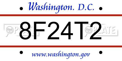 8F24T2 District Of Columbia License Plate
