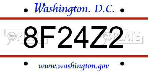 8F24Z2 District Of Columbia License Plate