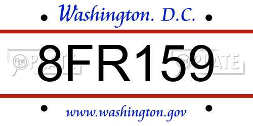 8FR159 District Of Columbia License Plate
