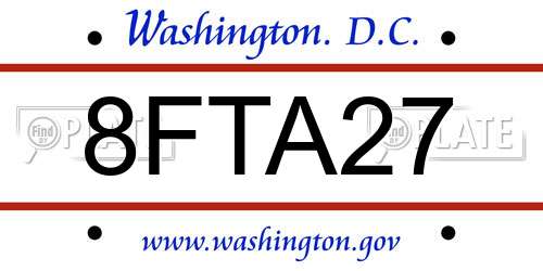 8FTA27 District Of Columbia License Plate