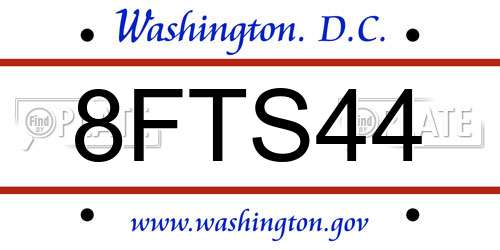 8FTS44 District Of Columbia License Plate