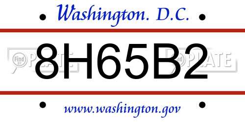 8H65B2 District Of Columbia License Plate