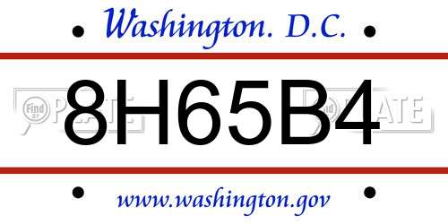 8H65B4 District Of Columbia License Plate