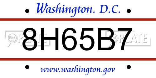 8H65B7 District Of Columbia License Plate