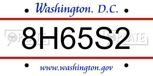 8H65S2 District Of Columbia License Plate