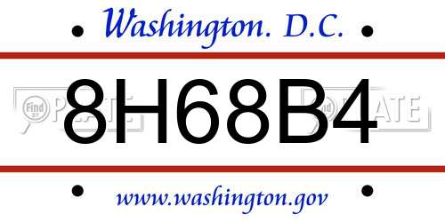 8H68B4 District Of Columbia License Plate