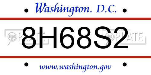 8H68S2 District Of Columbia License Plate