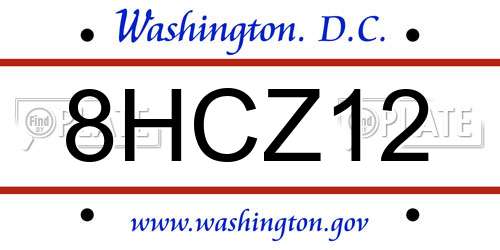 8HCZ12 District Of Columbia License Plate