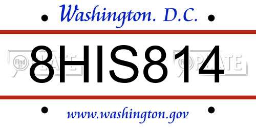 8HIS814 District Of Columbia License Plate