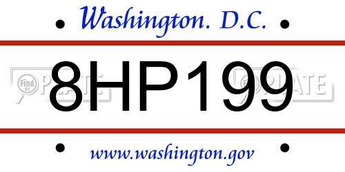 8HP199 District Of Columbia License Plate