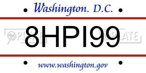 8HPI99 District Of Columbia License Plate
