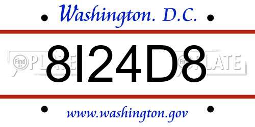 8I24D8 District Of Columbia License Plate