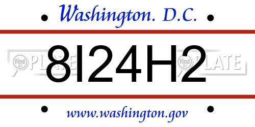 8I24H2 District Of Columbia License Plate