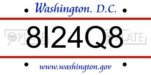 8I24Q8 District Of Columbia License Plate