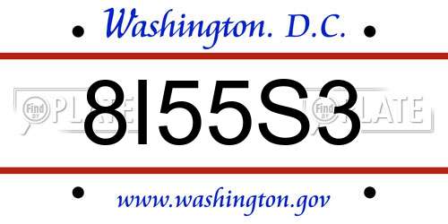 8I55S3 District Of Columbia License Plate