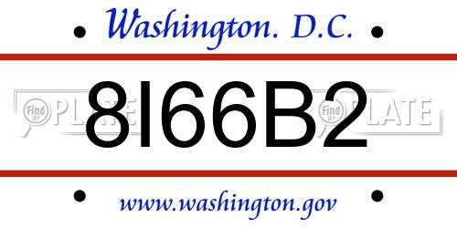 8I66B2 District Of Columbia License Plate