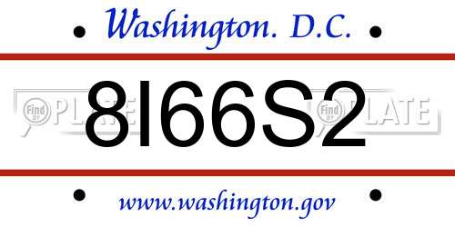 8I66S2 District Of Columbia License Plate