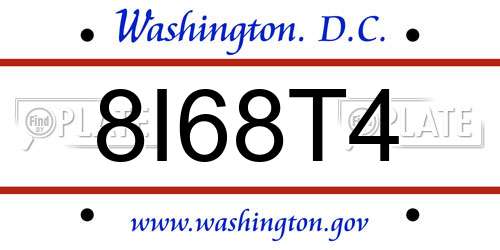 8I68T4 District Of Columbia License Plate
