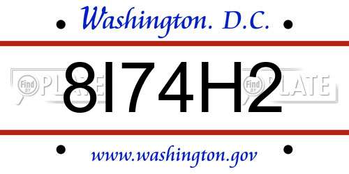 8I74H2 District Of Columbia License Plate