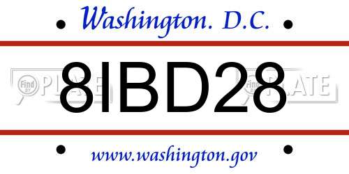 8IBD28 District Of Columbia License Plate