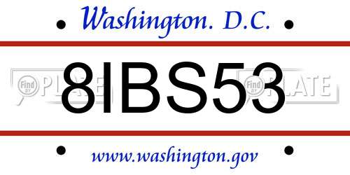 8IBS53 District Of Columbia License Plate