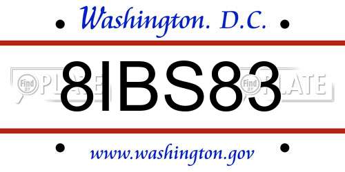 8IBS83 District Of Columbia License Plate