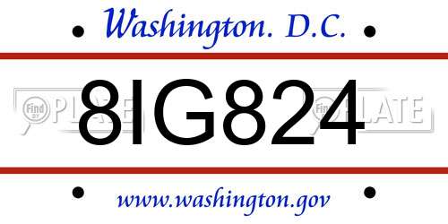 8IG824 District Of Columbia License Plate