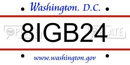 8IGB24 District Of Columbia License Plate