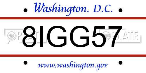 8IGG57 District Of Columbia License Plate