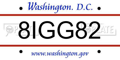 8IGG82 District Of Columbia License Plate