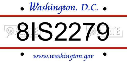8IS2279 District Of Columbia License Plate
